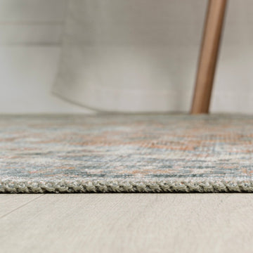 Armae Distressed Medallion Chenille Machine-washable Area Rug